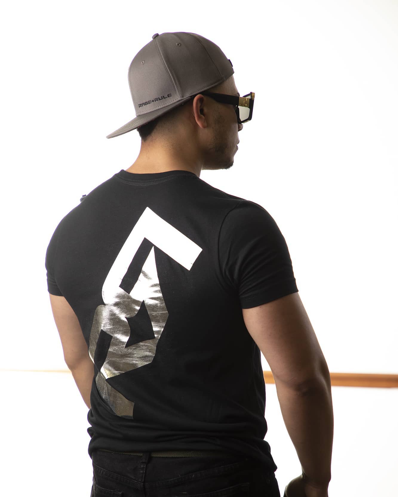 SILVER FOIL RAGE- BLACK TEE