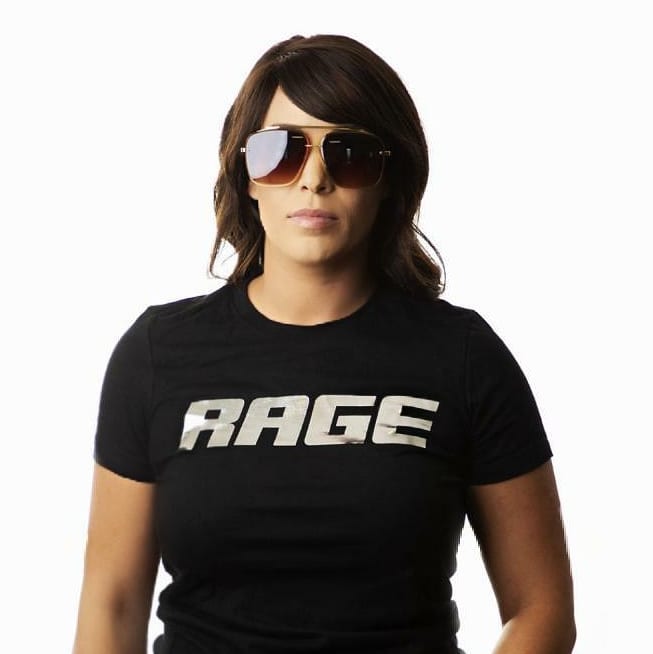 WOMENS SILVER FOIL RAGE - BLACK TEE