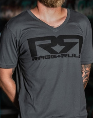 BLACK RR- GRAY V-NECK