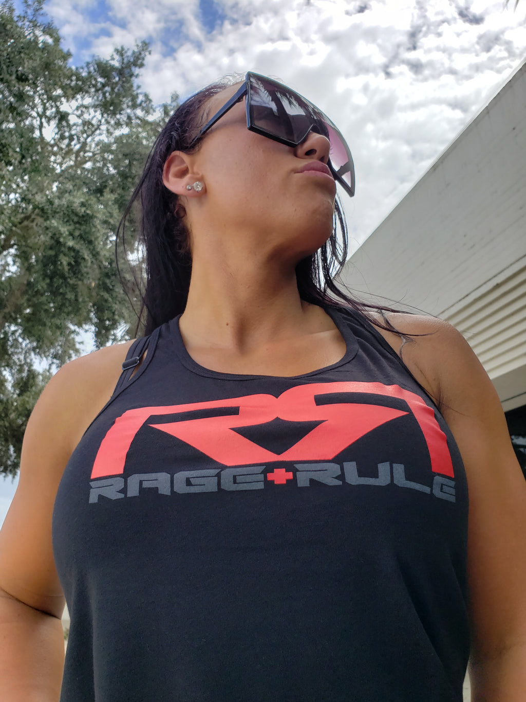 WOMENS RED/GRAY RR- BLACK TANK