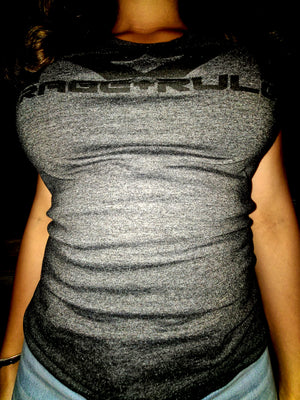 WOMENS BLACK RR- GRAY V-NECK