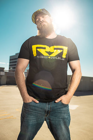 YELLOW/GRAY RR- BLACK TEE