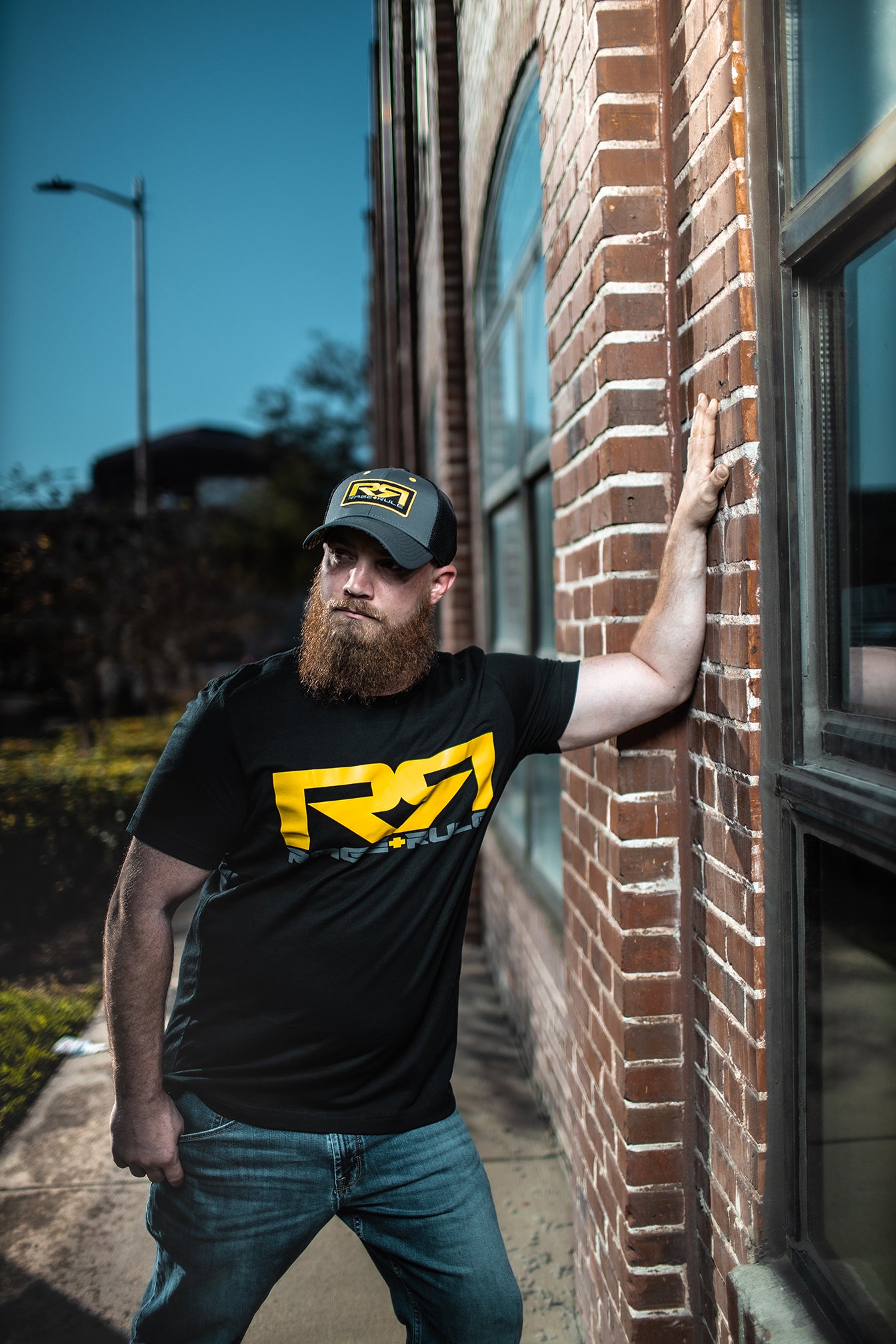 YELLOW/GRAY RR- BLACK TEE