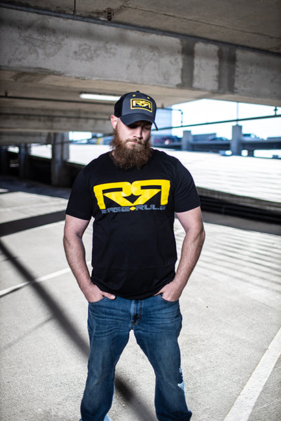 YELLOW/GRAY RR- BLACK TEE