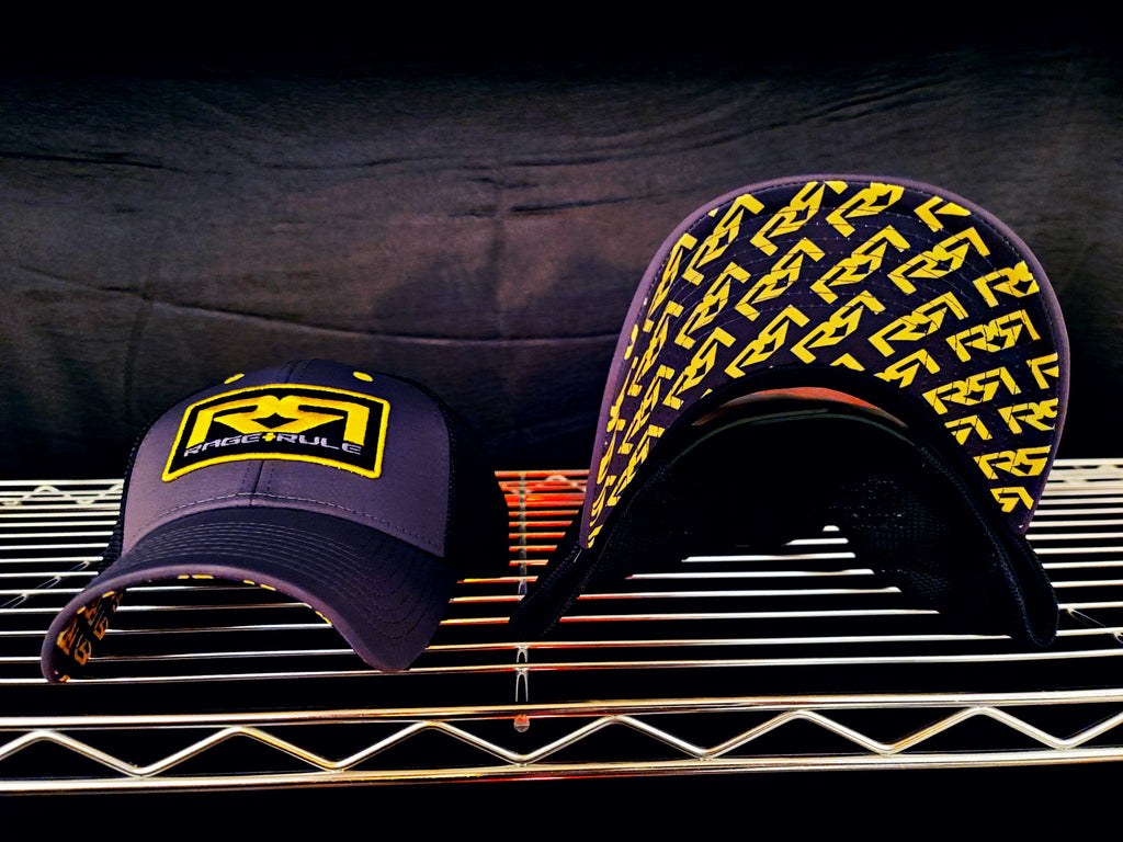 YELLOW/GRAY RR TRUCKER HAT