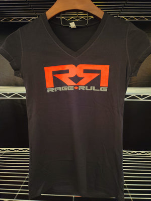 WOMENS RED/GRAY RR- BLACK V-NECK